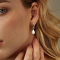 Geometric Pearl Drop Earrings