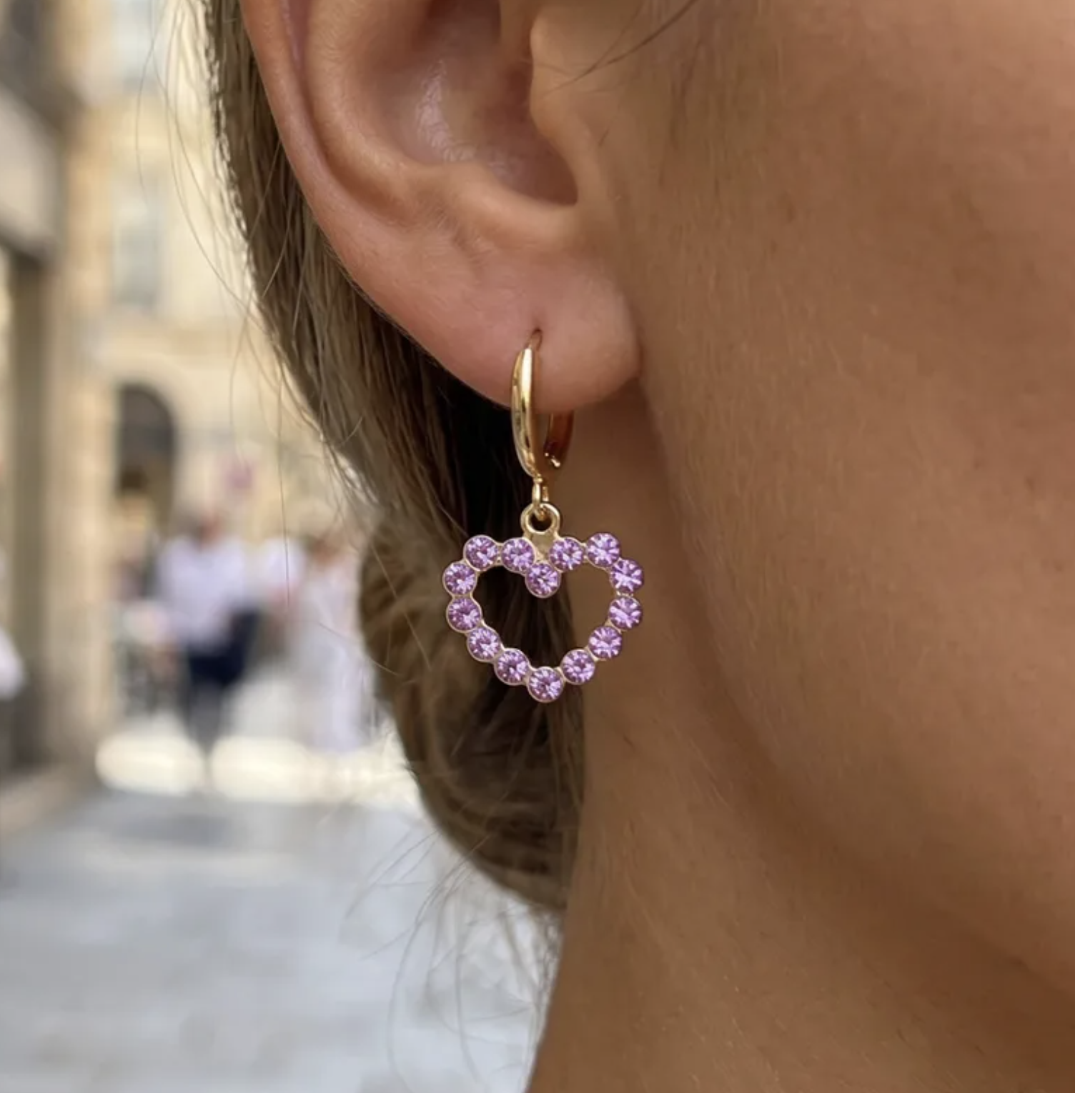 Heart Zircon Stud Earrings
