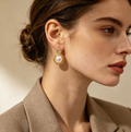 Hammered Pearl Drop Earrings
